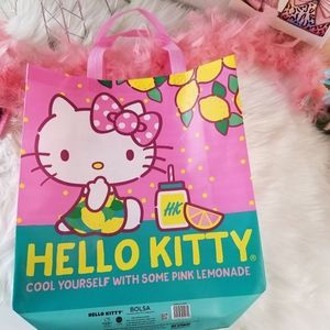 Hello Kitty Reusable Shopping Bag Sanrio Pink Lemonade Bag New